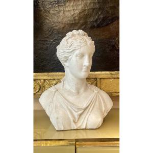 Plaster Bust, Antique Style, Late 19th Century