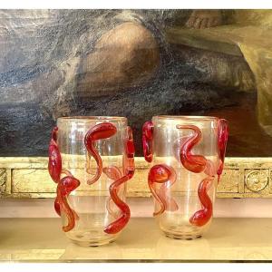 Paire de vases signés Sergio Costantini, XXe siècle