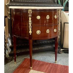 Demie Lune Mahogany Console Table Stamped Claude-mathieu Magnien (1741-1829), 18th Century