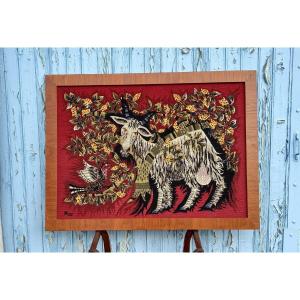 Canevas à l’aiguille dans le goût de Jean Lurçat, XXe siècle