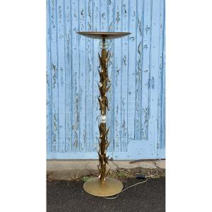 Brass And Murano Glass Floor Lamp, 20th Century