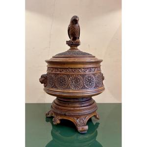 Pot couvert de service en bois, Russie, fin XVIIIe / début XIXe siècle