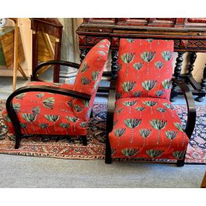 Pair Of Art Deco Armchairs, 20th Century
