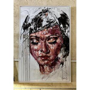 Very Large Portrait By Lucile Callegari, 21st Century