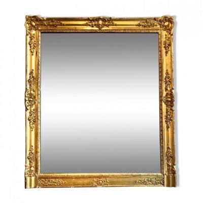 Miroir En Bois Doré, XIXe Siècle