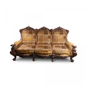 Banquette Italienne De Style Rococo, XIXe Siècle 