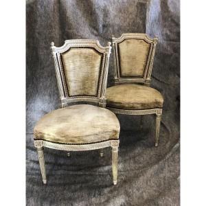 Pair Of Louis XVI Style Chairs, 19th Century