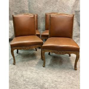 Suite Of Four (4) Regency Chairs Stamped Nicolas Longe, 18th Century