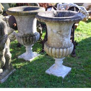 Pair Of Medici Marble Vases, 19th Century