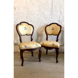 Pair Of Louis XV Style Chairs, 19th Century