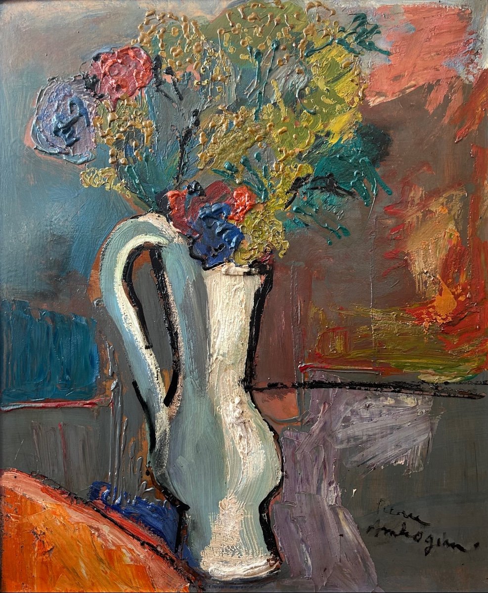 Pierre Ambrogiani (1907-1985) Still Life With Bouquet-photo-2