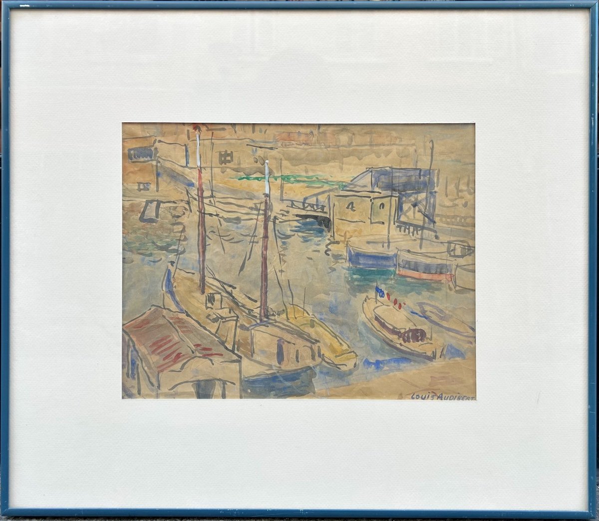 Louis Audibert (1881-1983) Port De Marseille  (Bassin du carénage )-photo-2