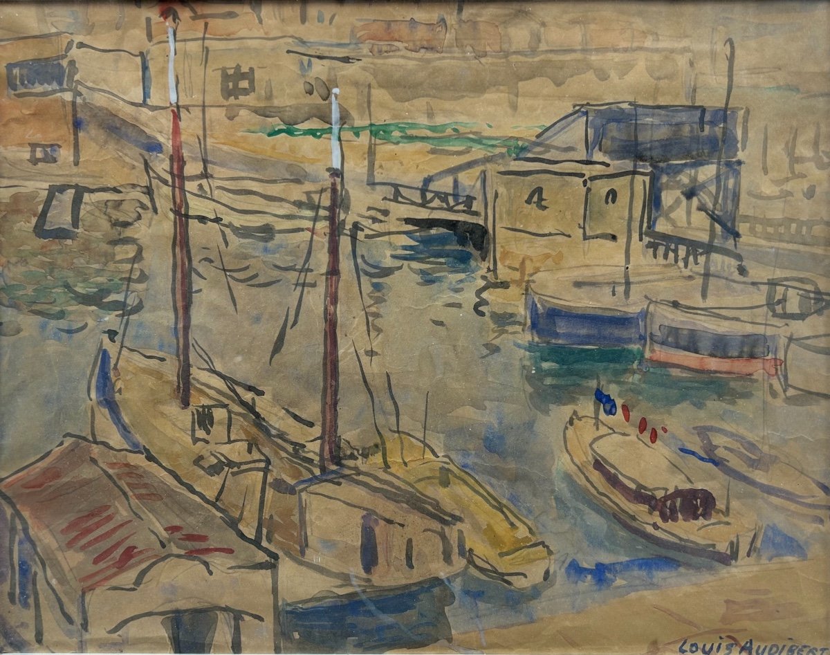Louis Audibert (1881-1983) Port De Marseille  (Bassin du carénage )