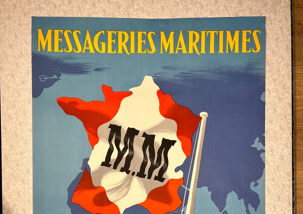Poster From Messageries Maritimes After Jean Desaleux-photo-4
