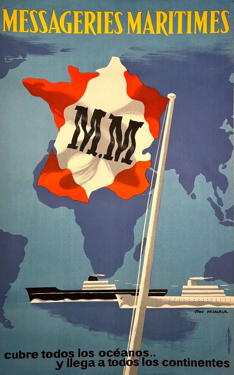 Poster From Messageries Maritimes After Jean Desaleux
