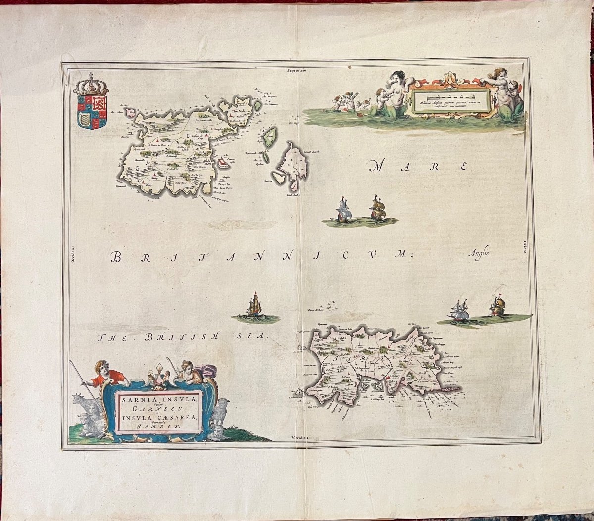 Carte Guernesey Et Jersey Par Blaeu 1662-photo-2