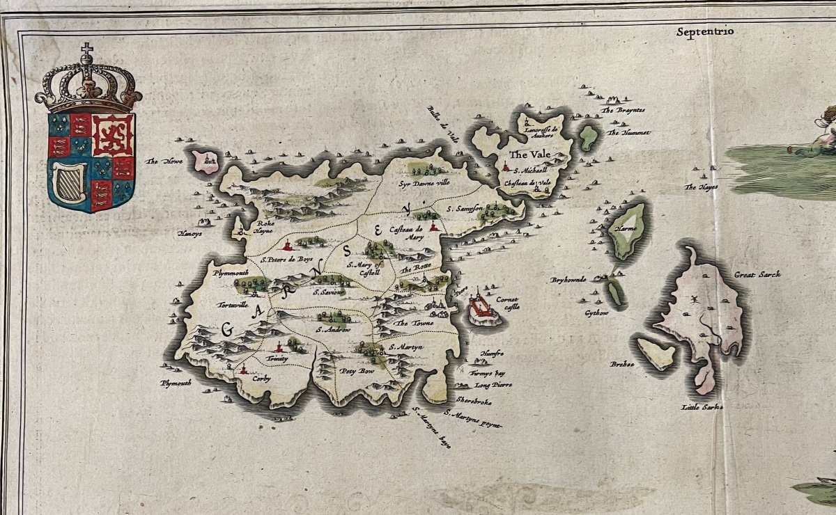 Carte Guernesey Et Jersey Par Blaeu 1662-photo-1