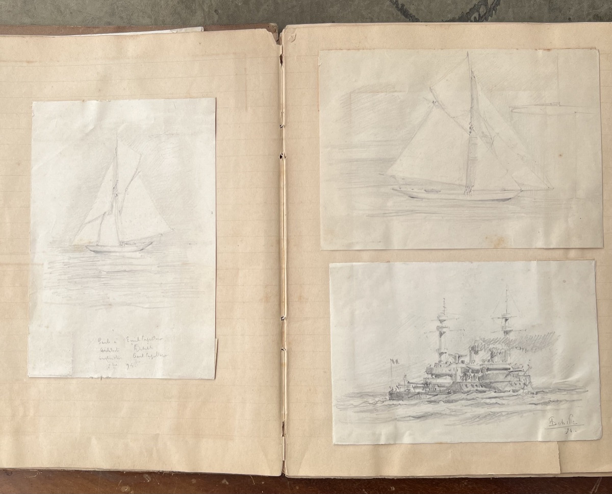 Carnet De Dessin Albert Sebille  Peintre Officiel De La Marine -photo-6
