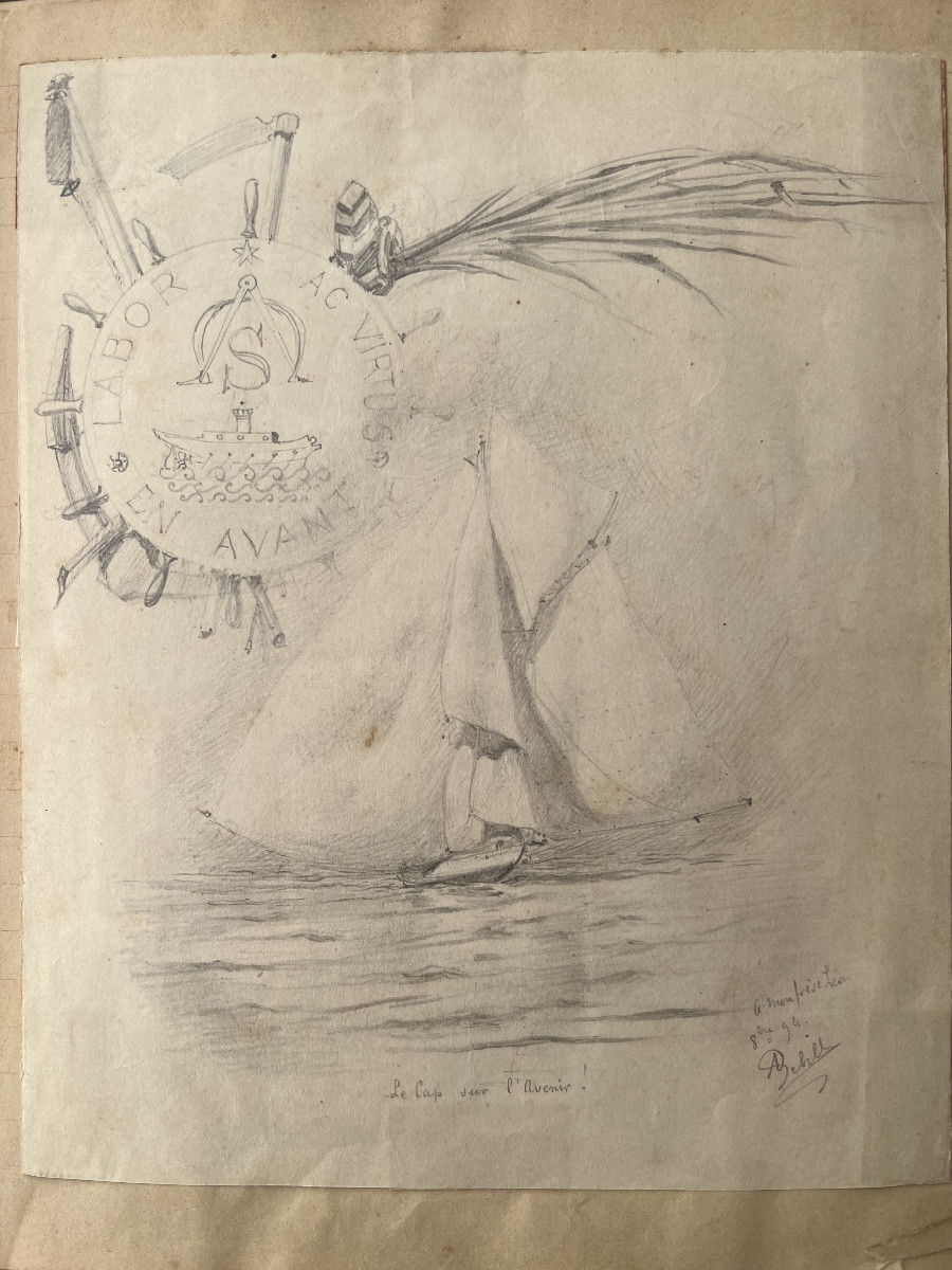 Carnet De Dessin Albert Sebille  Peintre Officiel De La Marine 