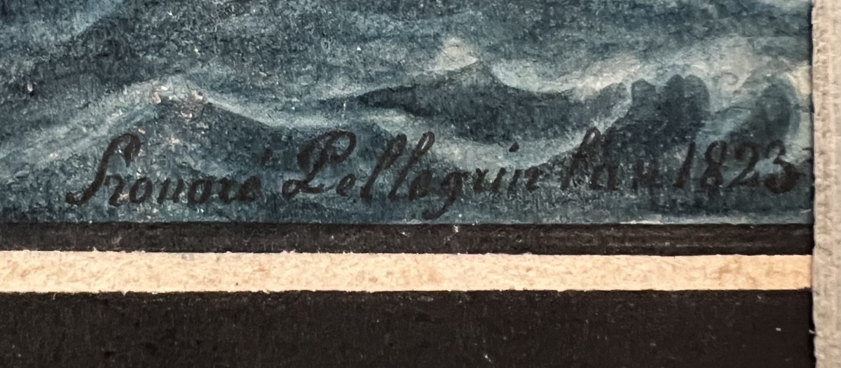 Joseph Honoré Maxime Pellegrin (1793-1869) Portrait d'un trois mats du royaume de sardaigne-photo-4
