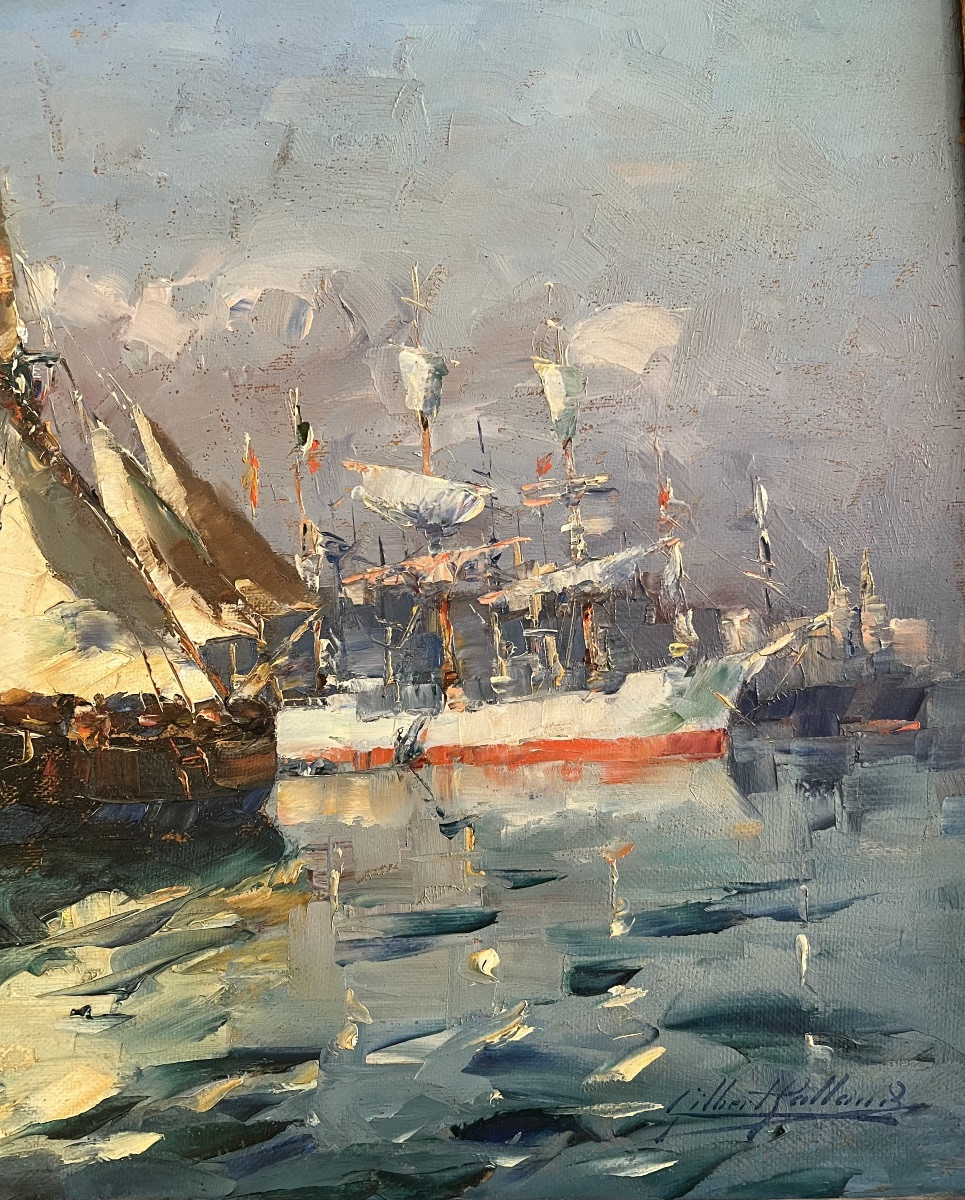 Gilbert Galland (1870-1950) Vieux port de Marseille-photo-2