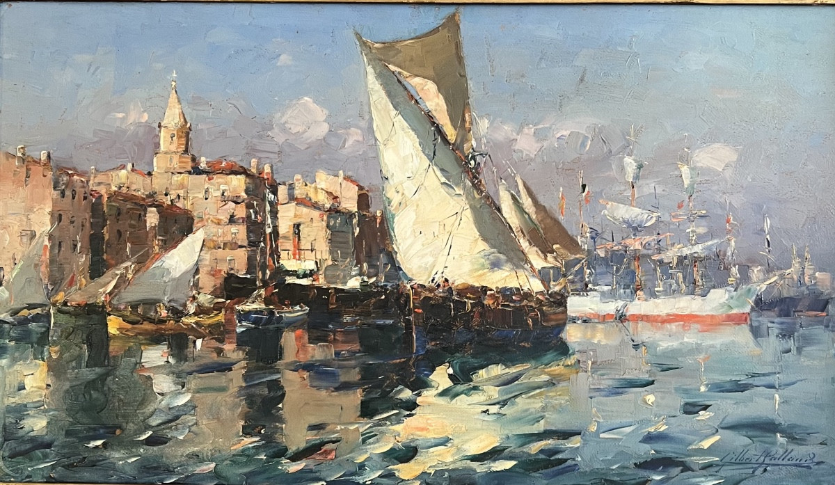 Gilbert Galland (1870-1950) Vieux port de Marseille-photo-3