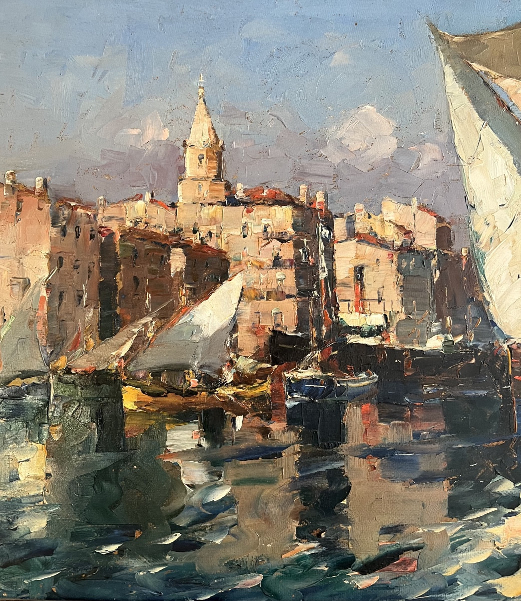 Gilbert Galland (1870-1950) Vieux port de Marseille-photo-4