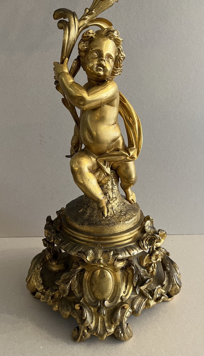 Grand Candélabre en bronze doré époque Napoléon III-photo-2