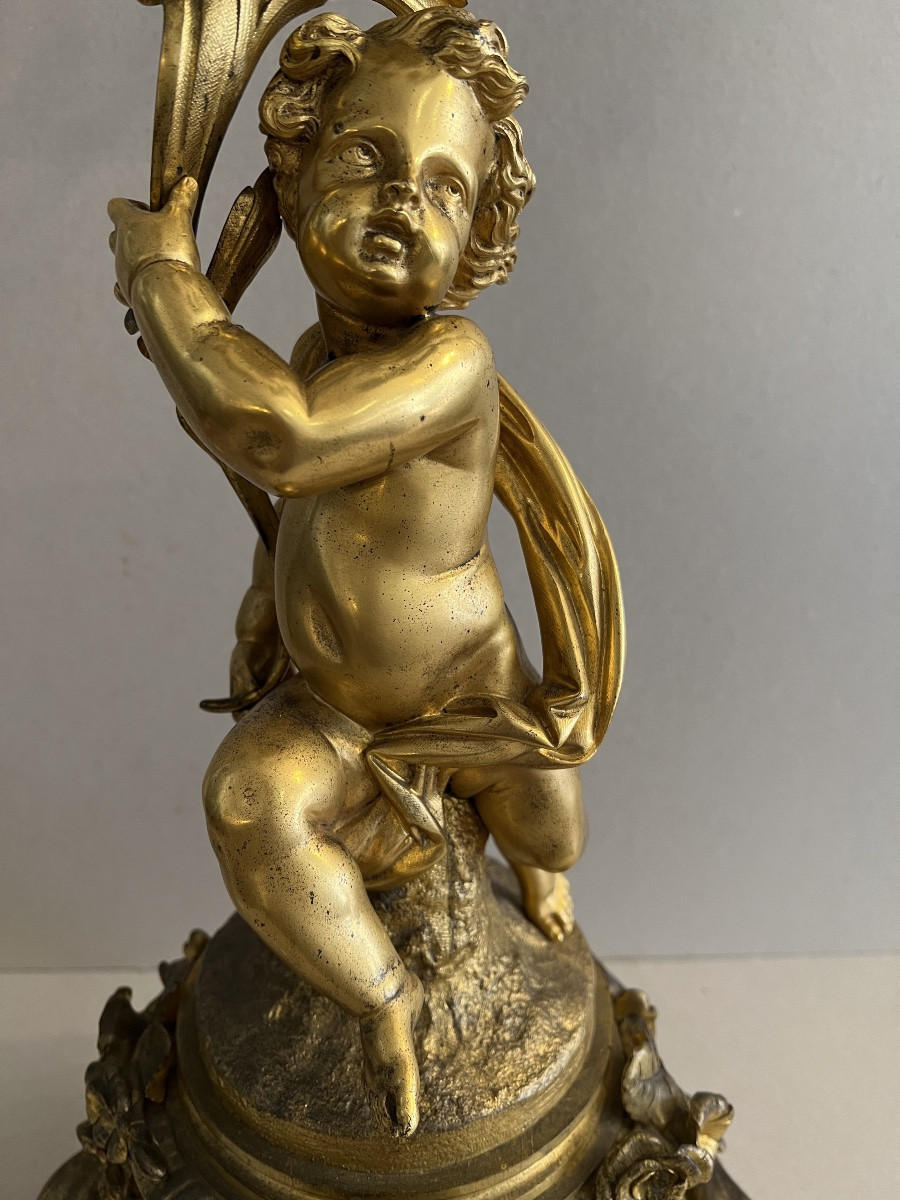 Grand Candélabre en bronze doré époque Napoléon III-photo-4