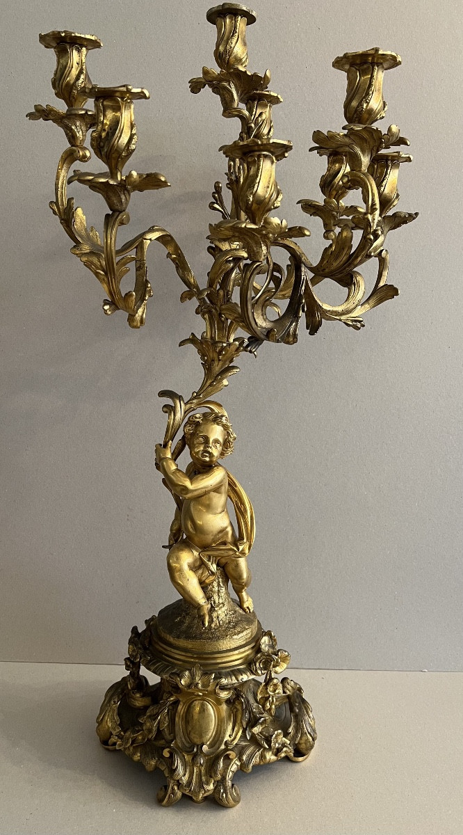 Grand Candélabre en bronze doré époque Napoléon III