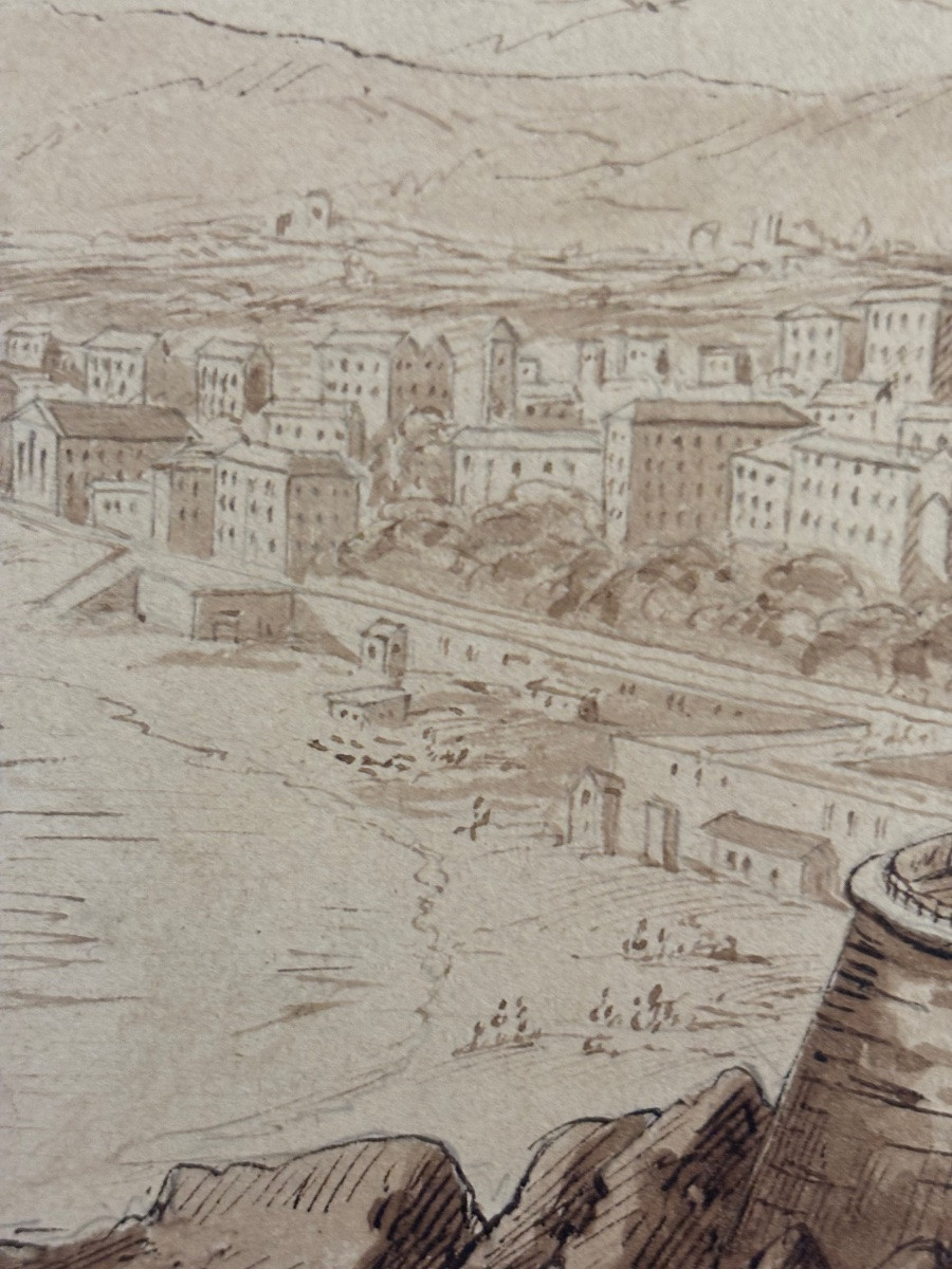 Dessin à la plume ville de Nice monogramme RPF -photo-2