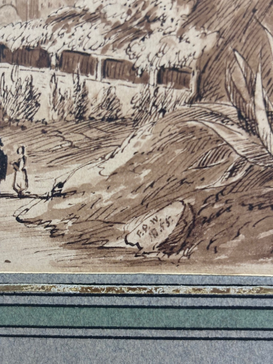 Dessin à la plume ville de Nice monogramme RPF -photo-3