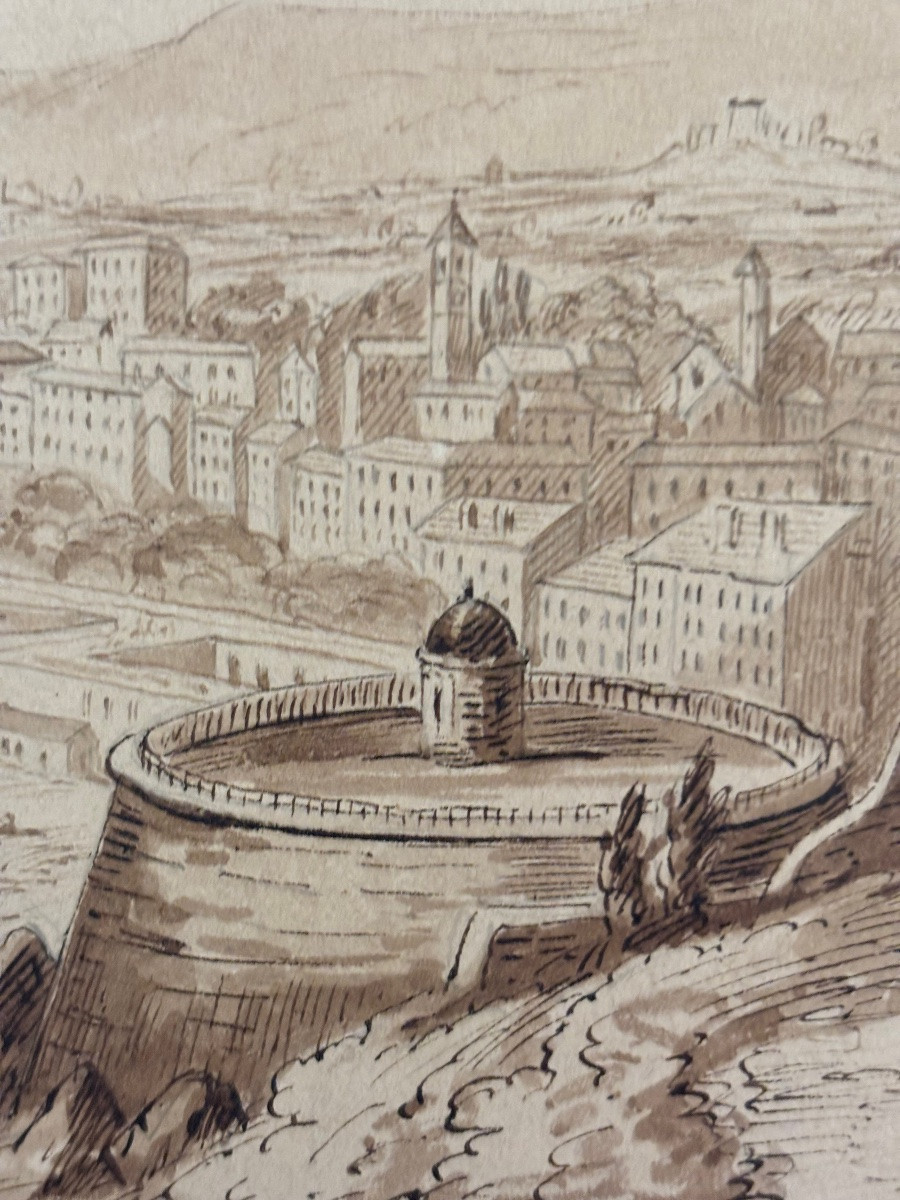 Dessin à la plume ville de Nice monogramme RPF -photo-4