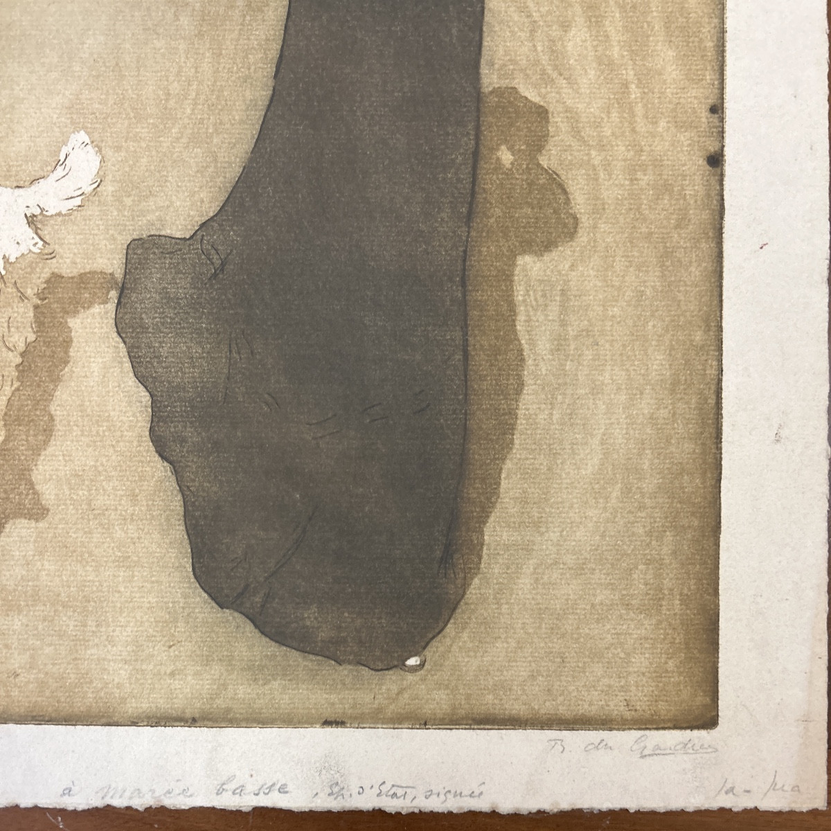 Raoul Du Gardier (1871-1952) At Low Tide, Aquatint Etching, Proof Not For Sale -photo-4