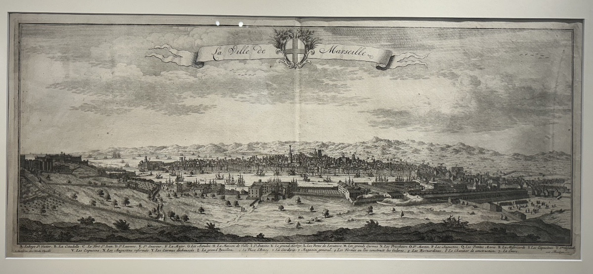 Vue cavalière de la ville de Marseille par Nicolas Visscher -photo-2