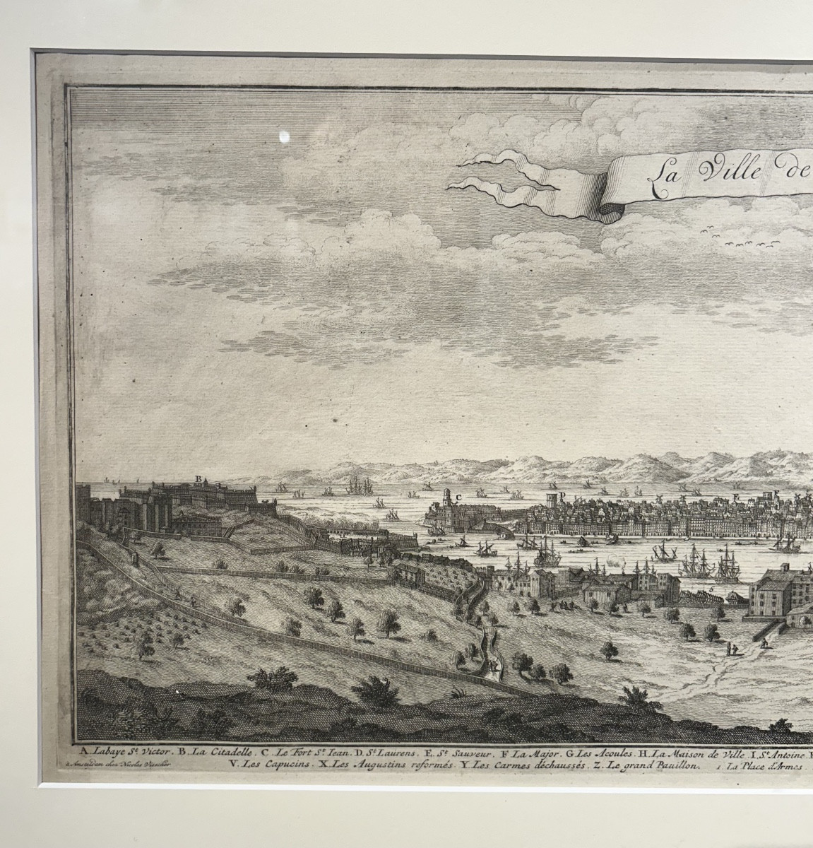 Vue cavalière de la ville de Marseille par Nicolas Visscher -photo-4