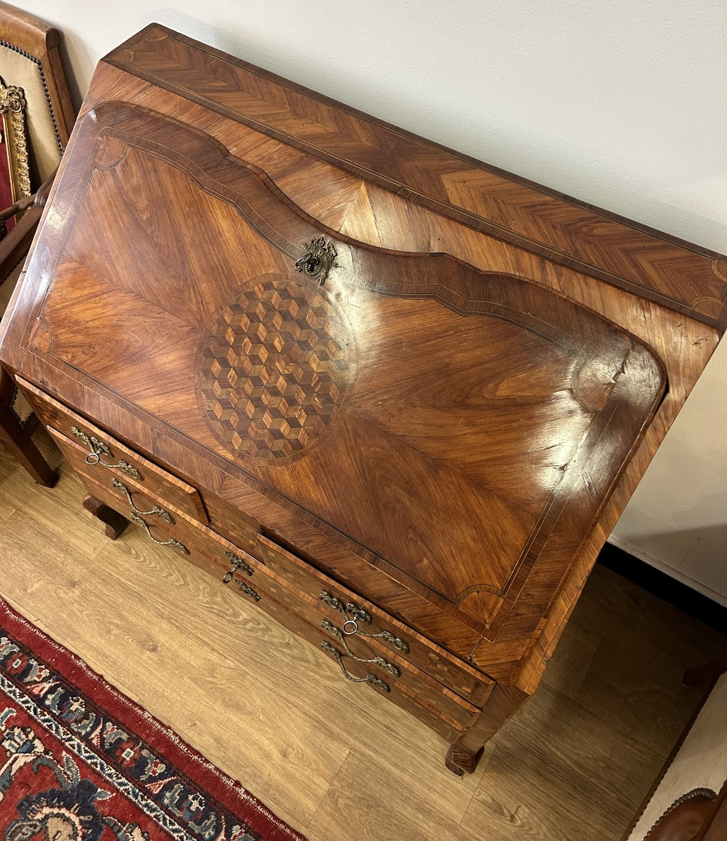 Louis XV Louis XVI Tradition Rosewood Marquetry Secretary-photo-2