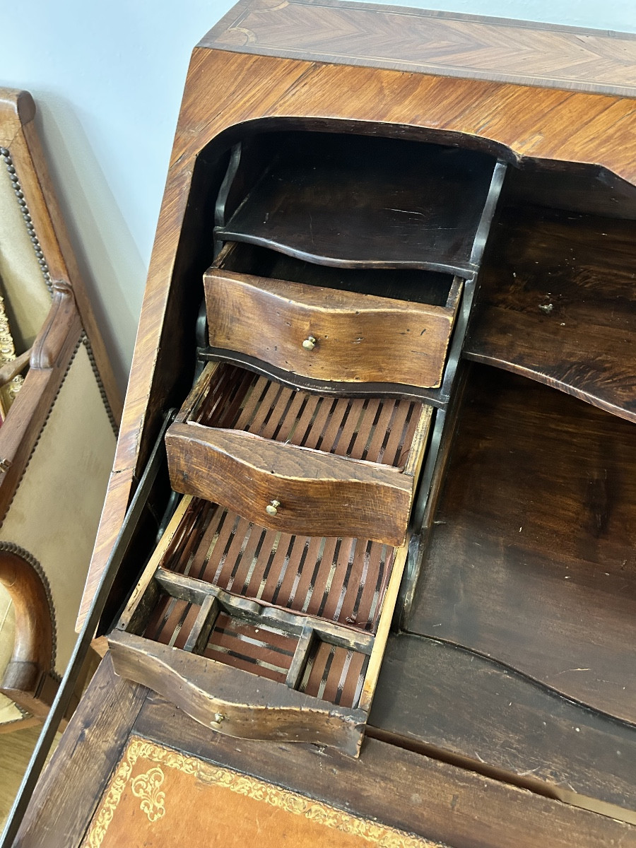 Louis XV Louis XVI Tradition Rosewood Marquetry Secretary-photo-2