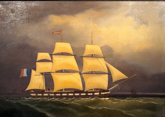 Richard Faxon (1816-1875) Trois mâts à phares carré Mazacran-photo-3