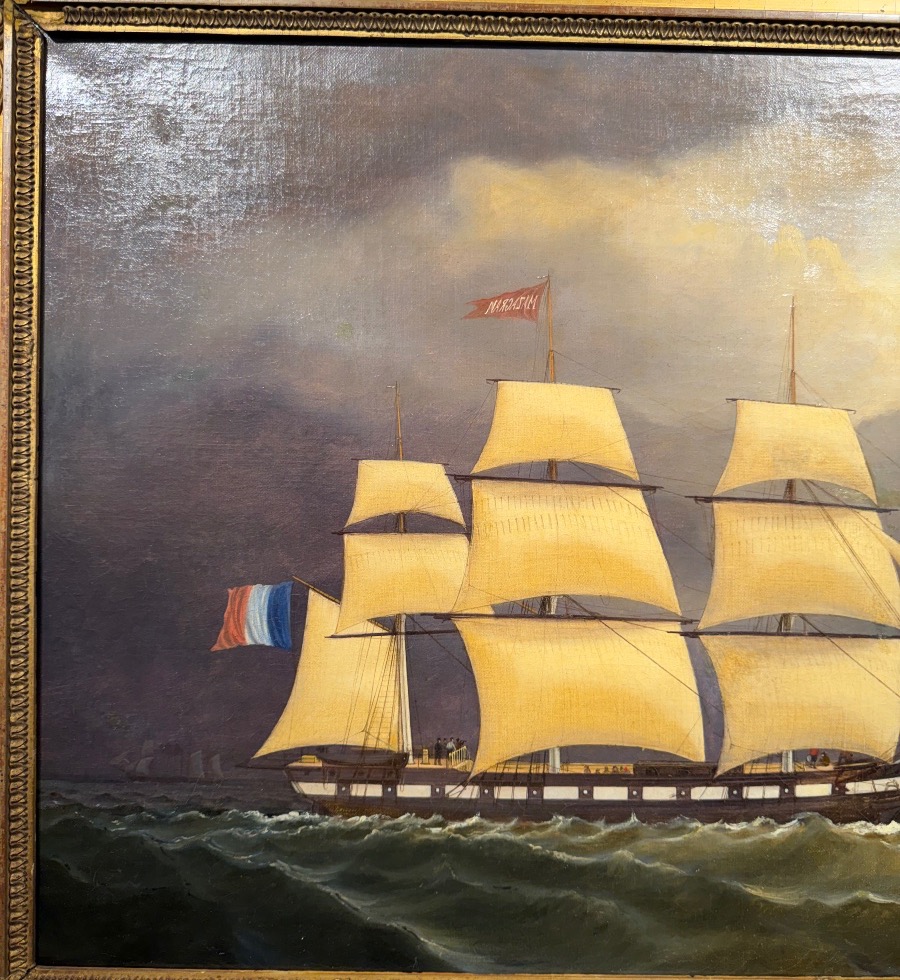 Richard Faxon (1816-1875) Trois mâts à phares carré Mazacran-photo-1