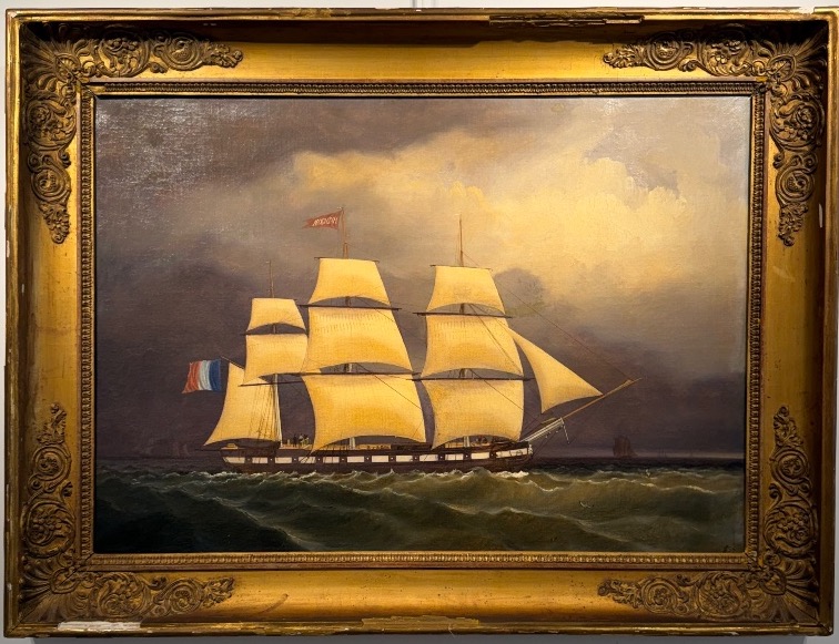 Richard Faxon (1816-1875) Trois mâts à phares carré Mazacran