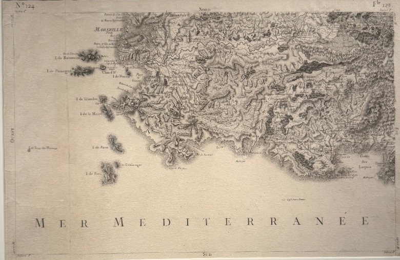 Carte de la Mer Méditerranée de Marseille aux lecques XVIIIeme siècle -photo-2