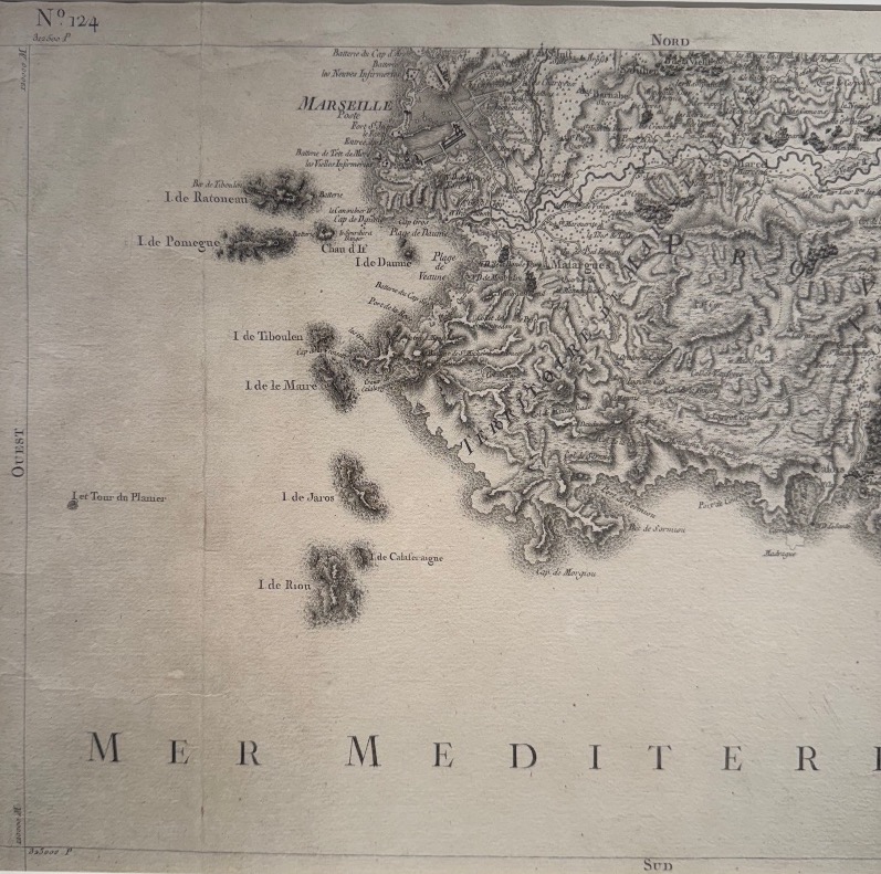 Carte de la Mer Méditerranée de Marseille aux lecques XVIIIeme siècle -photo-3