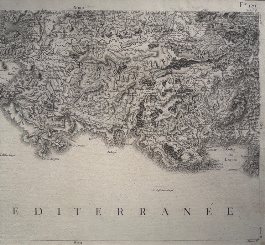 Carte de la Mer Méditerranée de Marseille aux lecques XVIIIeme siècle -photo-4