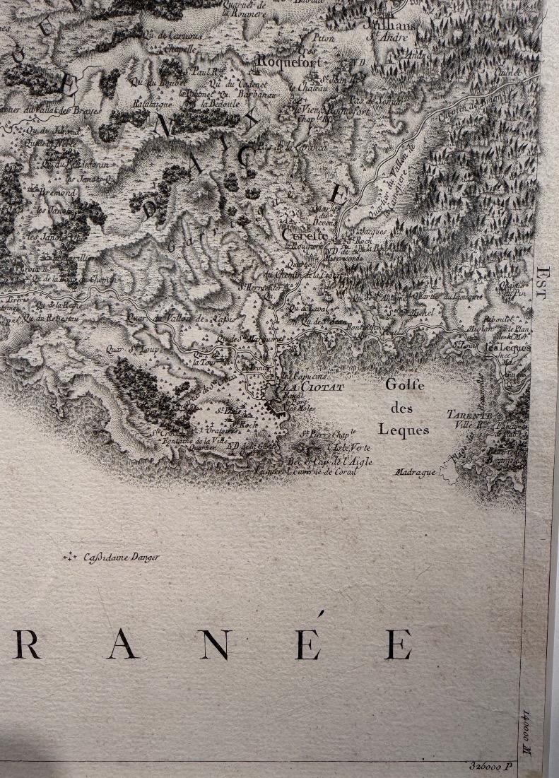 Carte de la Mer Méditerranée de Marseille aux lecques XVIIIeme siècle -photo-1