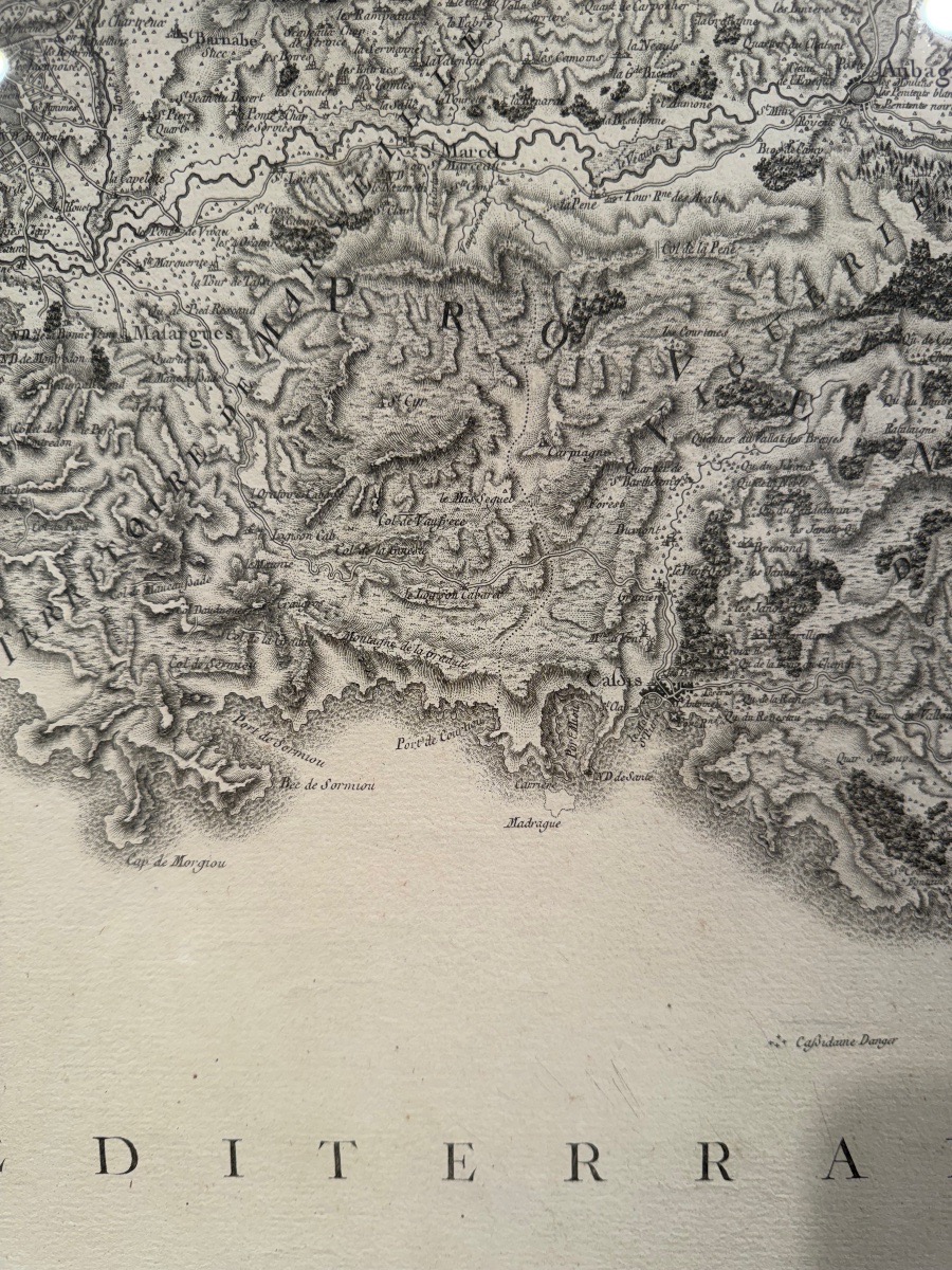 Carte de la Mer Méditerranée de Marseille aux lecques XVIIIeme siècle -photo-2