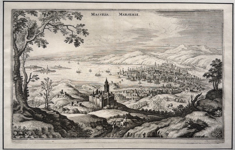 Vue cavalière de la ville de Marseille par Mathieu Merian XVIIème-photo-2