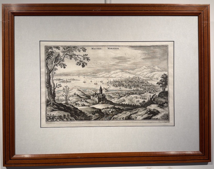 Vue cavalière de la ville de Marseille par Mathieu Merian XVIIème