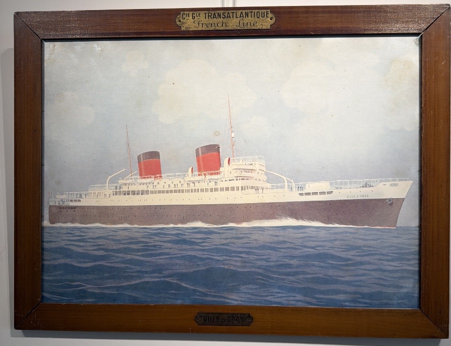 Lithograph Of The Passenger Ship *ville D’oran* Of The Compagnie Générale Transatlantique By Sandy Hook-photo-2
