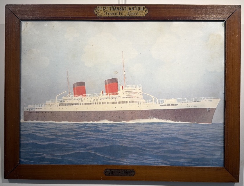 Lithograph Of The Passenger Ship *ville D’oran* Of The Compagnie Générale Transatlantique By Sandy Hook